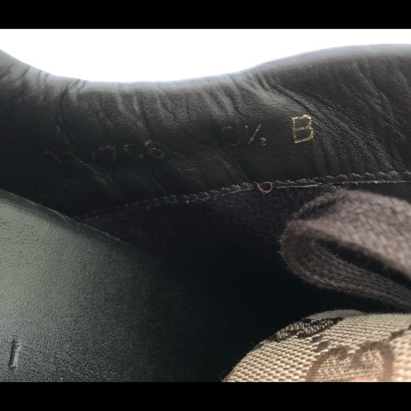 Authentic Gucci GG Monogram Canvas Suede Sneakers 117706 Size 5.5 B - Picture 4 of 13